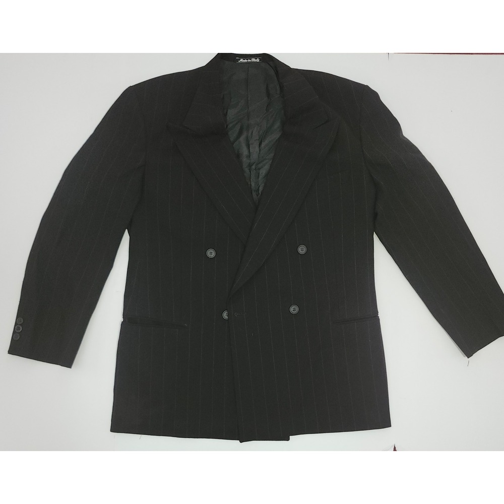 Giorgio Armani Le Collezioni Mens 44R Double Breasted Pinstripe Wool Blazer